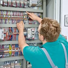 Industrial PLC control panel assembly and electrical cabinet wiring