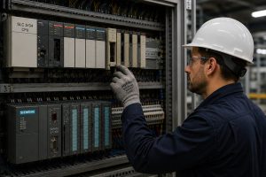 Industrial automation engineer maintaining a legacy PLC control panel in an Australian manufacturing facility.